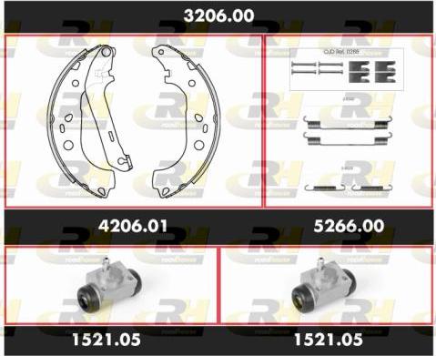 Roadhouse 3206.00 - Комплект тормозных колодок, барабанные autospares.lv