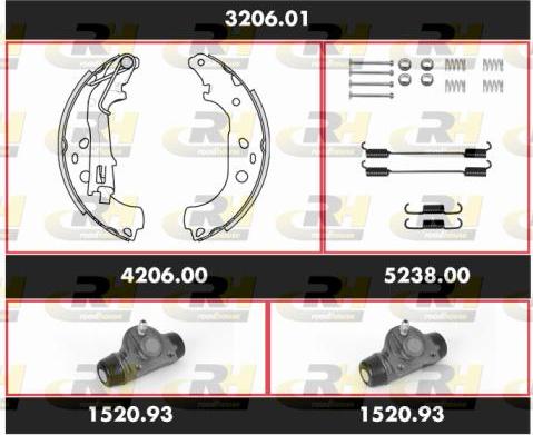 Roadhouse 3206.01 - Комплект тормозных колодок, барабанные autospares.lv