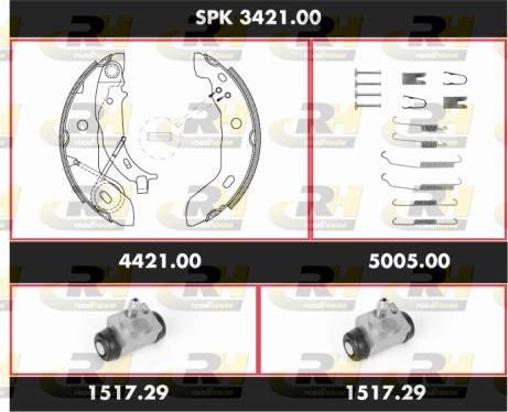 Roadhouse SPK 3421.00 - Комплект тормозных колодок, барабанные autospares.lv