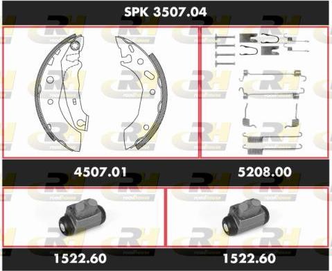 Roadhouse SPK 3507.04 - Комплект тормозных колодок, барабанные autospares.lv