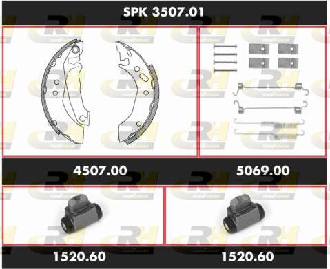 Roadhouse SPK 3507.01 - Комплект тормозных колодок, барабанные autospares.lv