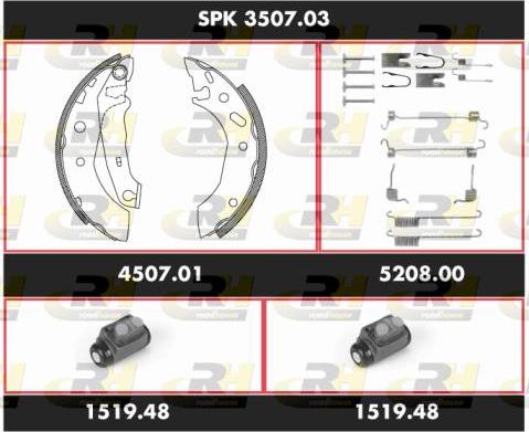 Roadhouse SPK 3507.03 - Комплект тормозных колодок, барабанные autospares.lv