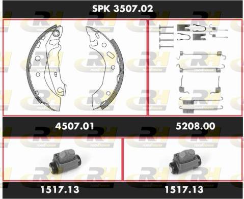 Roadhouse SPK 3507.02 - Комплект тормозных колодок, барабанные autospares.lv