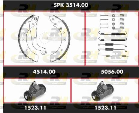 Roadhouse SPK 3514.00 - Комплект тормозных колодок, барабанные autospares.lv