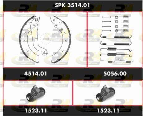 Roadhouse SPK 3514.01 - Комплект тормозных колодок, барабанные autospares.lv