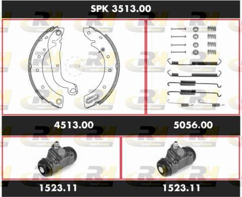 Roadhouse SPK 3513.00 - Комплект тормозных колодок, барабанные autospares.lv