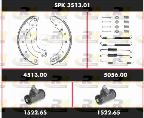 Roadhouse SPK 3513.01 - Комплект тормозных колодок, барабанные autospares.lv