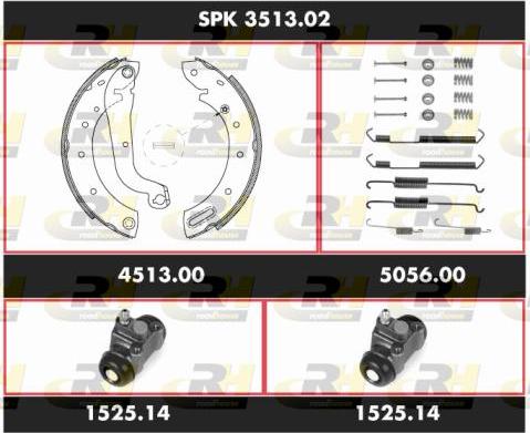 Roadhouse SPK 3513.02 - Комплект тормозных колодок, барабанные autospares.lv