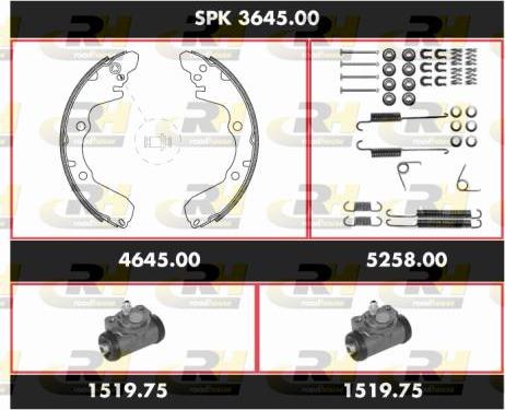 Roadhouse SPK 3645.00 - Комплект тормозных колодок, барабанные autospares.lv