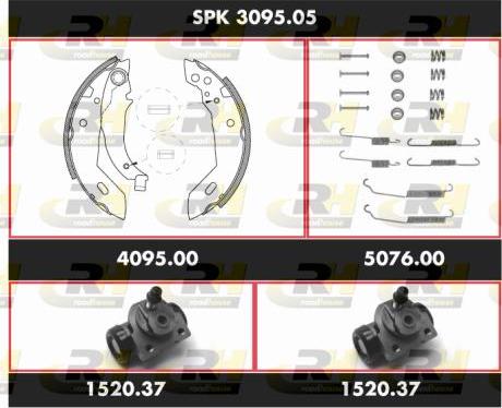 Roadhouse SPK 3095.05 - Комплект тормозных колодок, барабанные autospares.lv