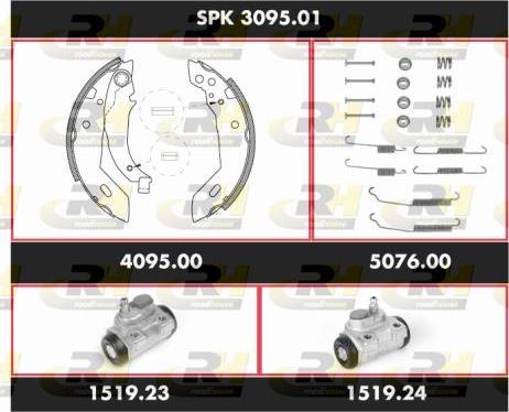 Roadhouse SPK 3095.01 - Комплект тормозных колодок, барабанные autospares.lv