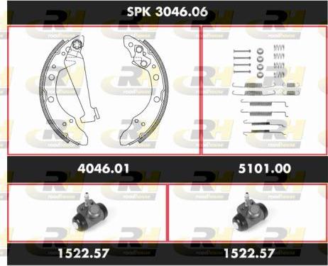 Roadhouse SPK 3046.06 - Комплект тормозных колодок, барабанные autospares.lv