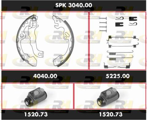 Roadhouse SPK 3040.00 - Комплект тормозных колодок, барабанные autospares.lv