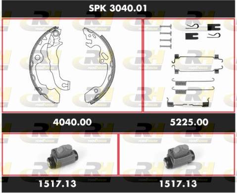 Roadhouse SPK 3040.01 - Комплект тормозных колодок, барабанные autospares.lv