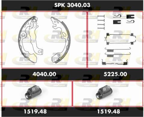 Roadhouse SPK 3040.03 - Комплект тормозных колодок, барабанные autospares.lv