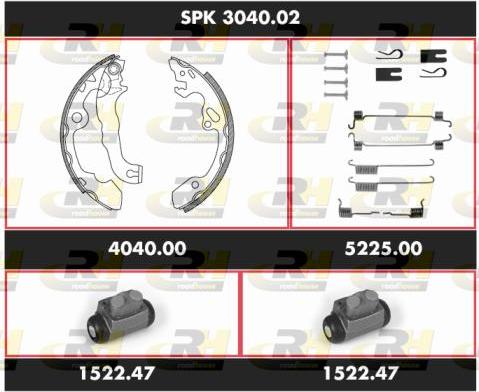 Roadhouse SPK 3040.02 - Комплект тормозных колодок, барабанные autospares.lv