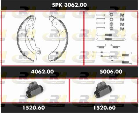 Roadhouse SPK 3062.00 - Комплект тормозных колодок, барабанные autospares.lv