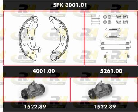 Roadhouse SPK 3001.01 - Комплект тормозных колодок, барабанные autospares.lv