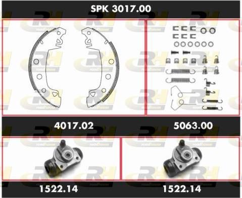 Roadhouse SPK 3017.00 - Комплект тормозных колодок, барабанные autospares.lv