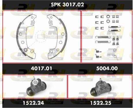 Roadhouse SPK 3017.02 - Комплект тормозных колодок, барабанные autospares.lv