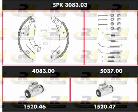 Roadhouse SPK 3083.03 - Комплект тормозных колодок, барабанные autospares.lv