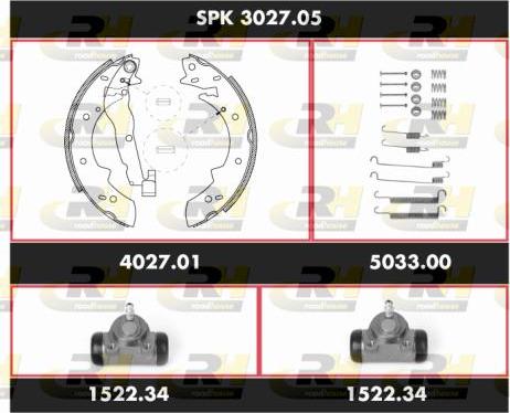 Roadhouse SPK 3027.05 - Комплект тормозных колодок, барабанные autospares.lv