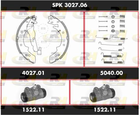 Roadhouse SPK 3027.06 - Комплект тормозных колодок, барабанные autospares.lv