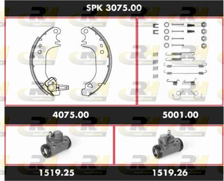 Roadhouse SPK 3075.00 - Комплект тормозных колодок, барабанные autospares.lv