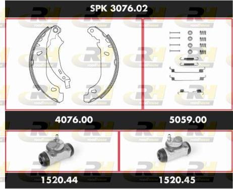 Roadhouse SPK 3076.02 - Комплект тормозных колодок, барабанные autospares.lv