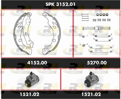 Roadhouse SPK 3152.01 - Комплект тормозных колодок, барабанные autospares.lv