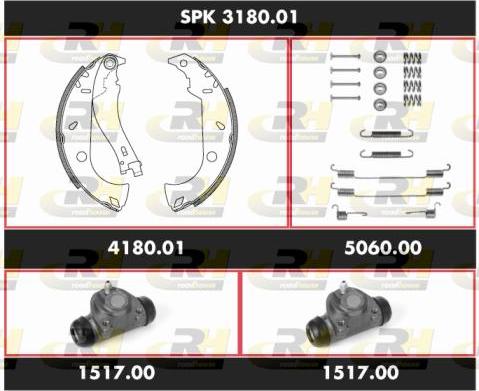 Roadhouse SPK 3180.01 - Комплект тормозных колодок, барабанные autospares.lv