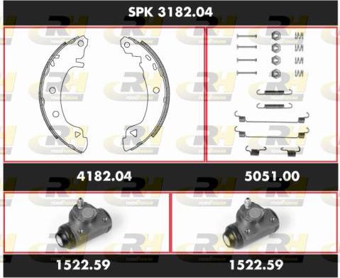 Roadhouse SPK 3182.04 - Комплект тормозных колодок, барабанные autospares.lv