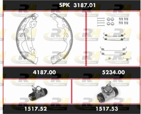 Roadhouse SPK 3187.01 - Комплект тормозных колодок, барабанные autospares.lv