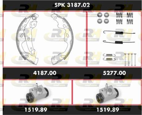 Roadhouse SPK 3187.02 - Комплект тормозных колодок, барабанные autospares.lv