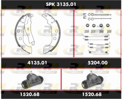 Roadhouse SPK 3135.01 - Комплект тормозных колодок, барабанные autospares.lv