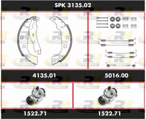 Roadhouse SPK 3135.02 - Комплект тормозных колодок, барабанные autospares.lv