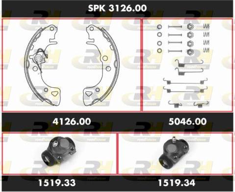 Roadhouse SPK 3126.00 - Комплект тормозных колодок, барабанные autospares.lv