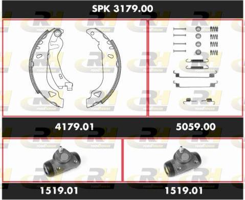 Roadhouse SPK 3179.00 - Комплект тормозных колодок, барабанные autospares.lv