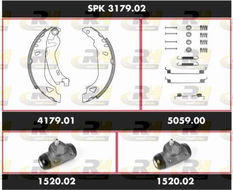 Roadhouse SPK 3179.02 - Комплект тормозных колодок, барабанные autospares.lv