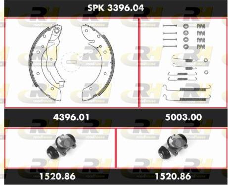 Roadhouse SPK 3396.04 - Комплект тормозных колодок, барабанные autospares.lv