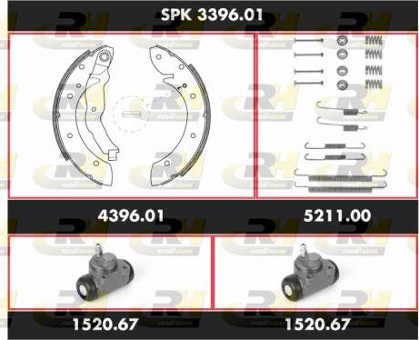 Roadhouse SPK 3396.01 - Комплект тормозных колодок, барабанные autospares.lv