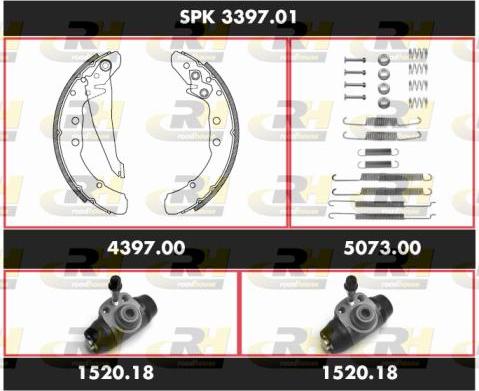 Roadhouse SPK 3397.01 - Комплект тормозных колодок, барабанные autospares.lv