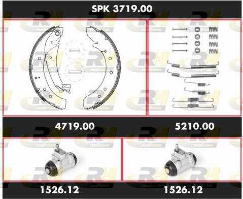 Roadhouse SPK 3719.00 - Комплект тормозных колодок, барабанные autospares.lv