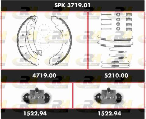 Roadhouse SPK 3719.01 - Комплект тормозных колодок, барабанные autospares.lv