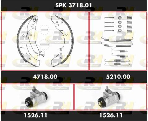 Roadhouse SPK 3718.01 - Комплект тормозных колодок, барабанные autospares.lv