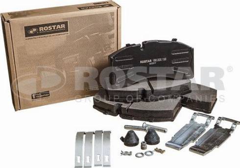 Rostar 180.000158 - Тормозные колодки, дисковые, комплект autospares.lv