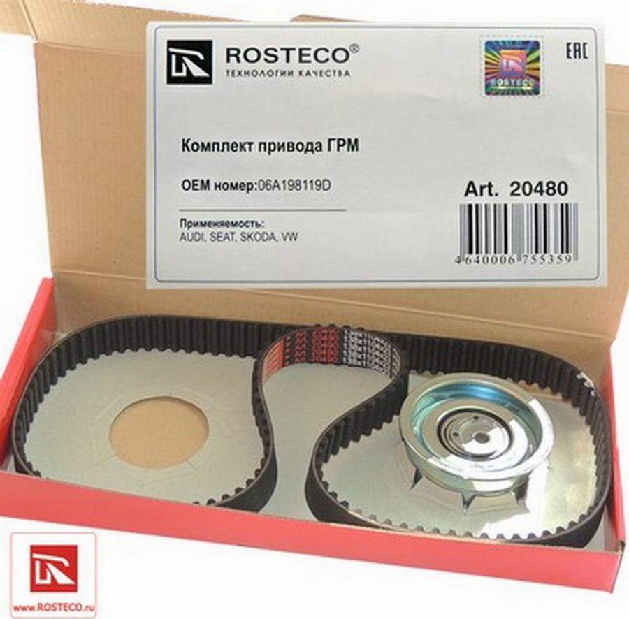 Rosteco 20480 - Комплект зубчатого ремня ГРМ autospares.lv