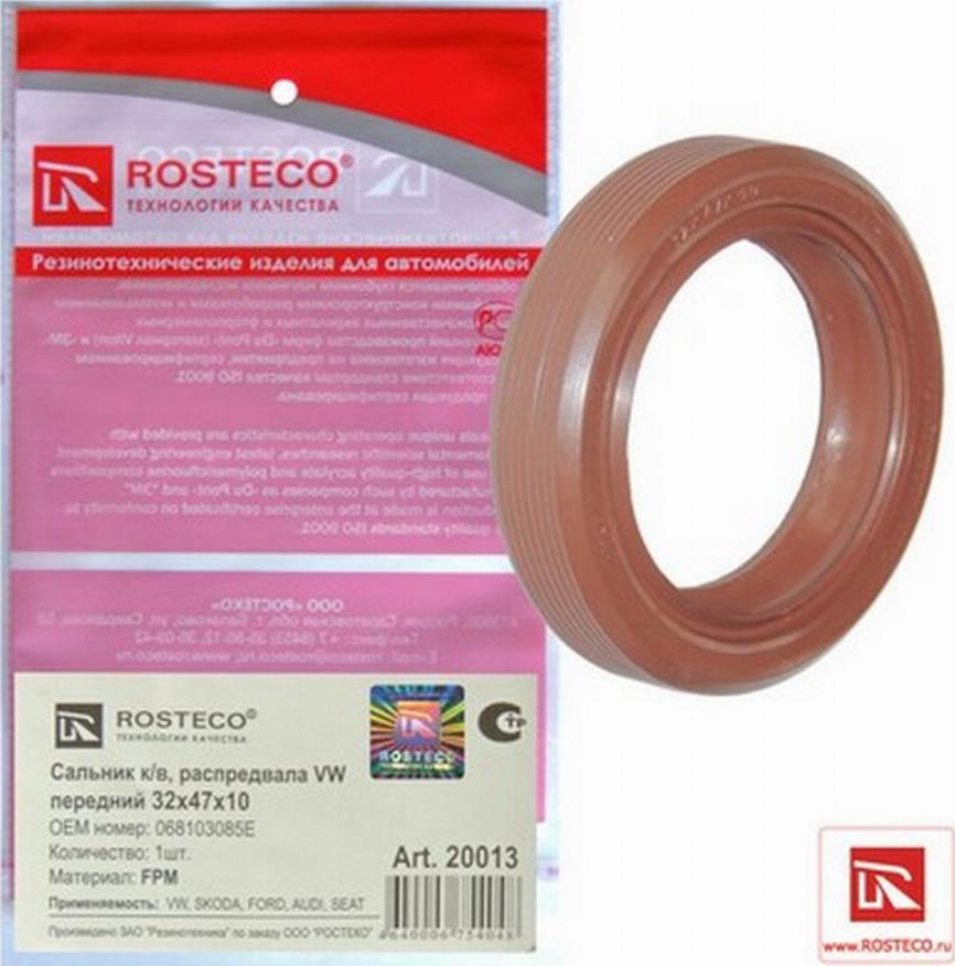 Rosteco 20013 - Уплотняющее кольцо, коленчатый вал autospares.lv