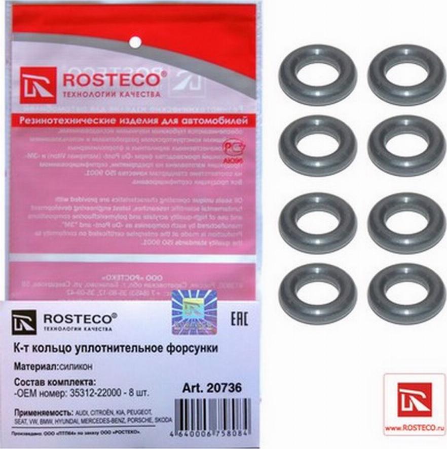 Rosteco 20736 - Уплотнительное кольцо, инжектор autospares.lv