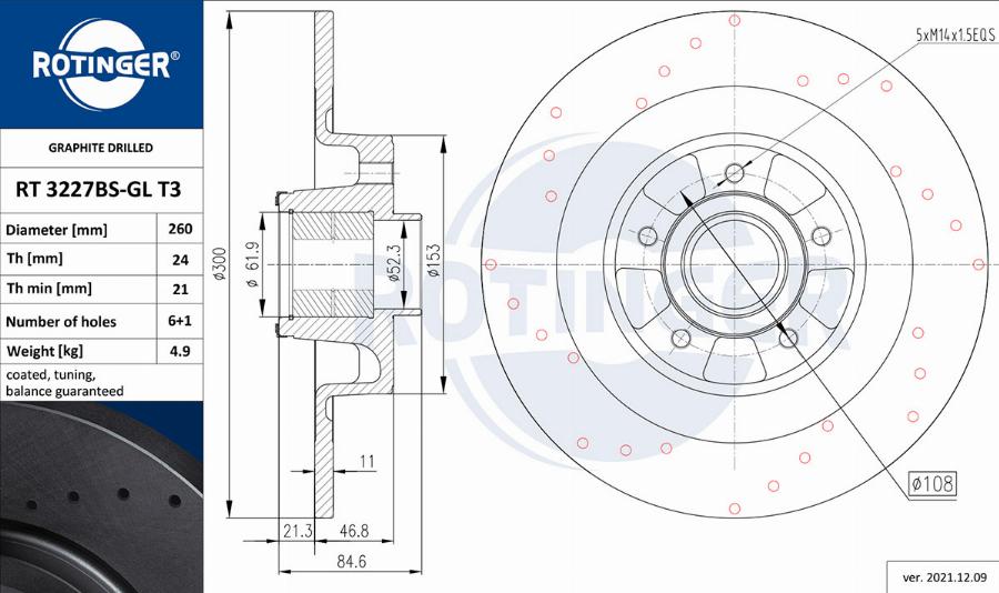 Rotinger RT 3227BS-GL T3 - Тормозной диск autospares.lv